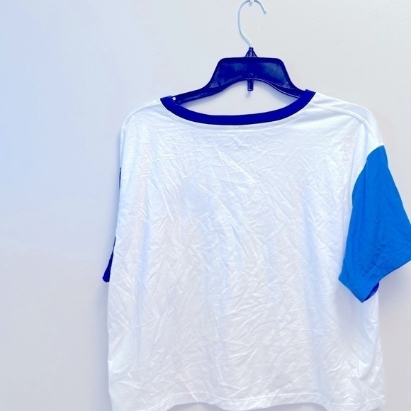 Champion Womens White Colorblock Workout Tee Crop Top Athletic NWT, shirt L - Picture 7 of 12